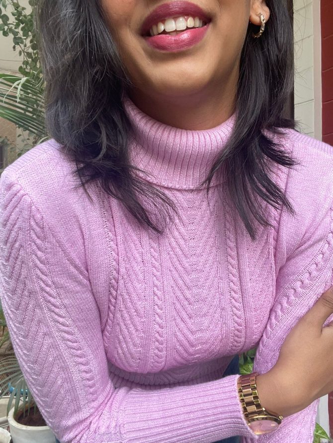 Lilac Knit Turtleneck (Free Size)