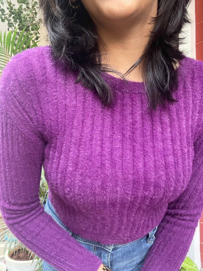 Wine Crop Sweater (Free Size)