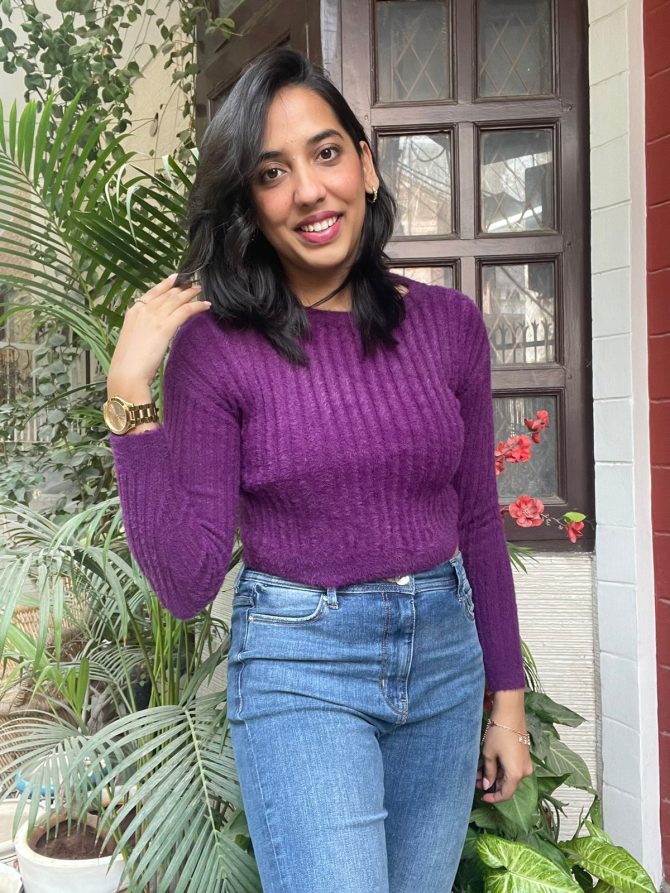 Wine Crop Sweater (Free Size)