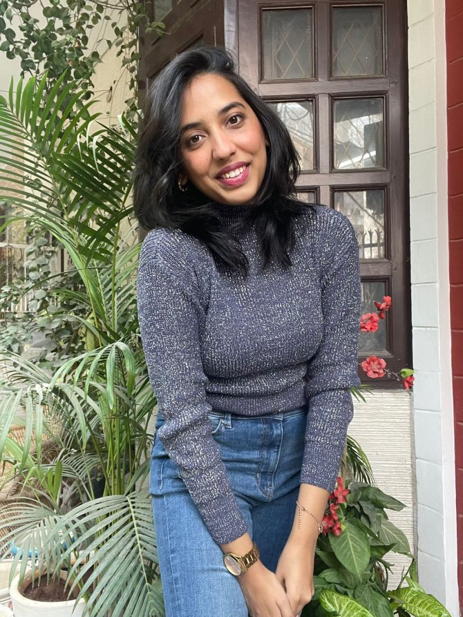 Blue Shimmer Sweater (Free Size)