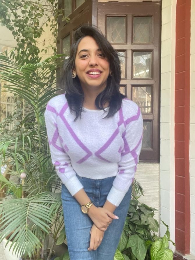 Striped Crop Sweater (Free Size)