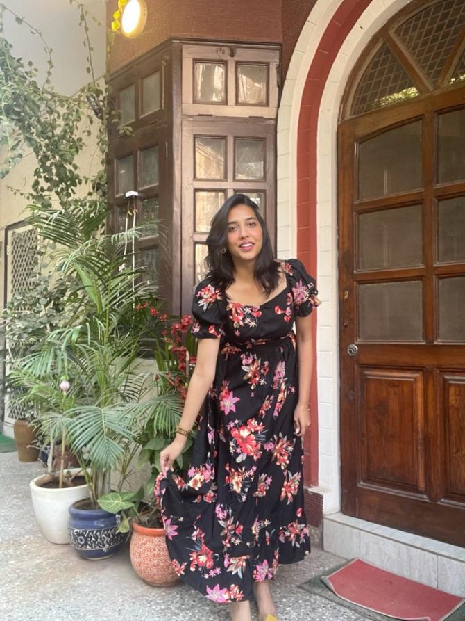 Floral Puffed Maxi Dress