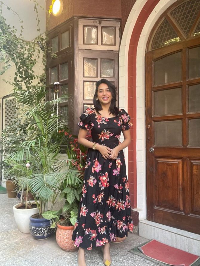 Floral Puffed Maxi Dress