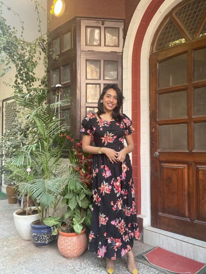 Floral Puffed Maxi Dress