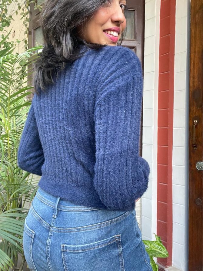 Blue Crop Sweater