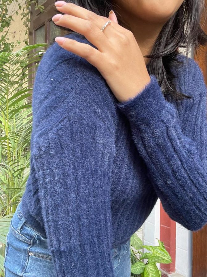 Blue Crop Sweater