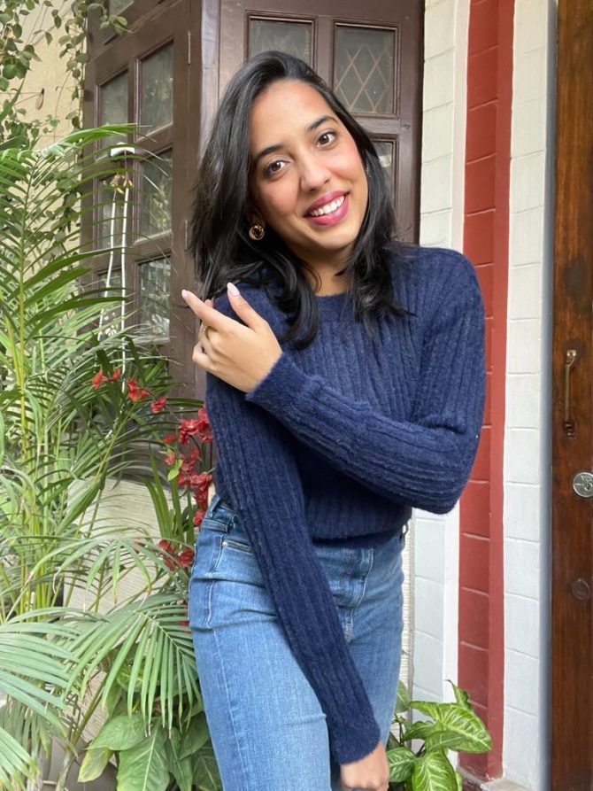 Blue Crop Sweater