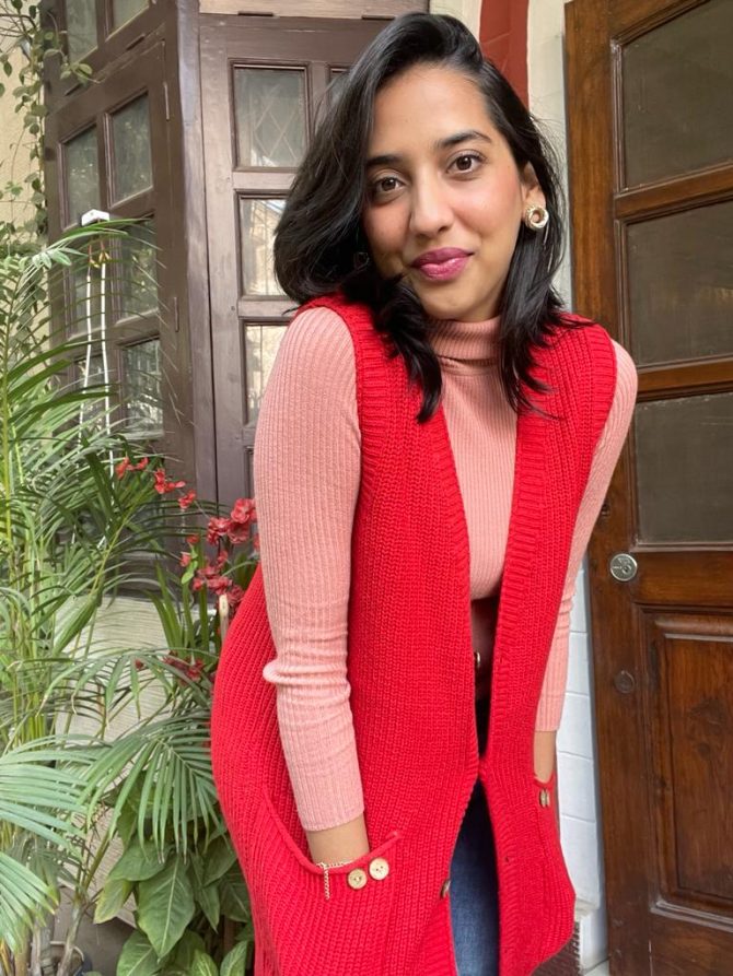 Red Woollen Shrug (Free Size)