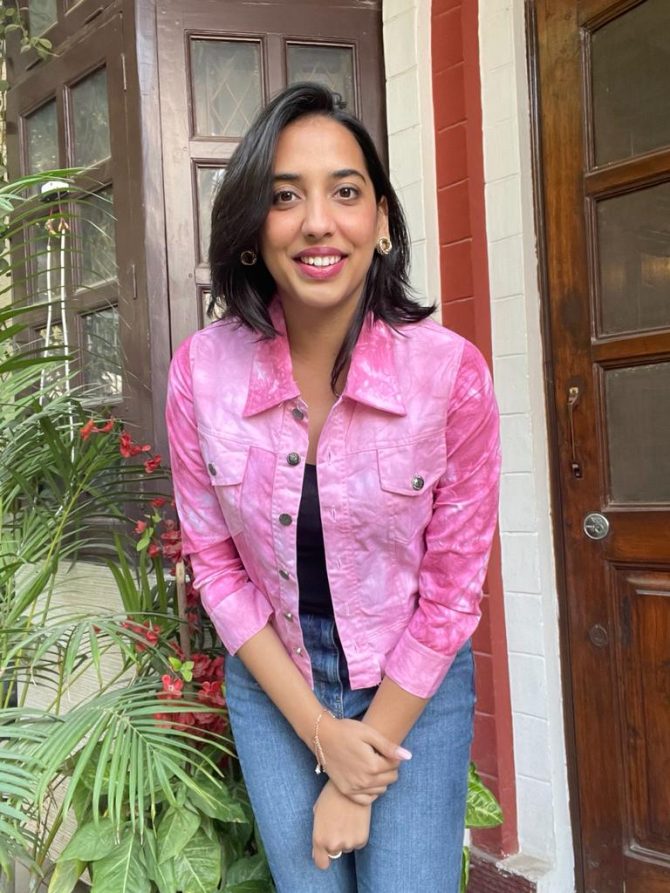 Tie-Dye Denim Jacket- Pink