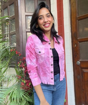 Tie-Dye Denim Jacket- Pink