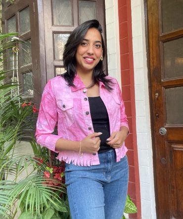 Tie-Dye Denim Jacket- Pink 2
