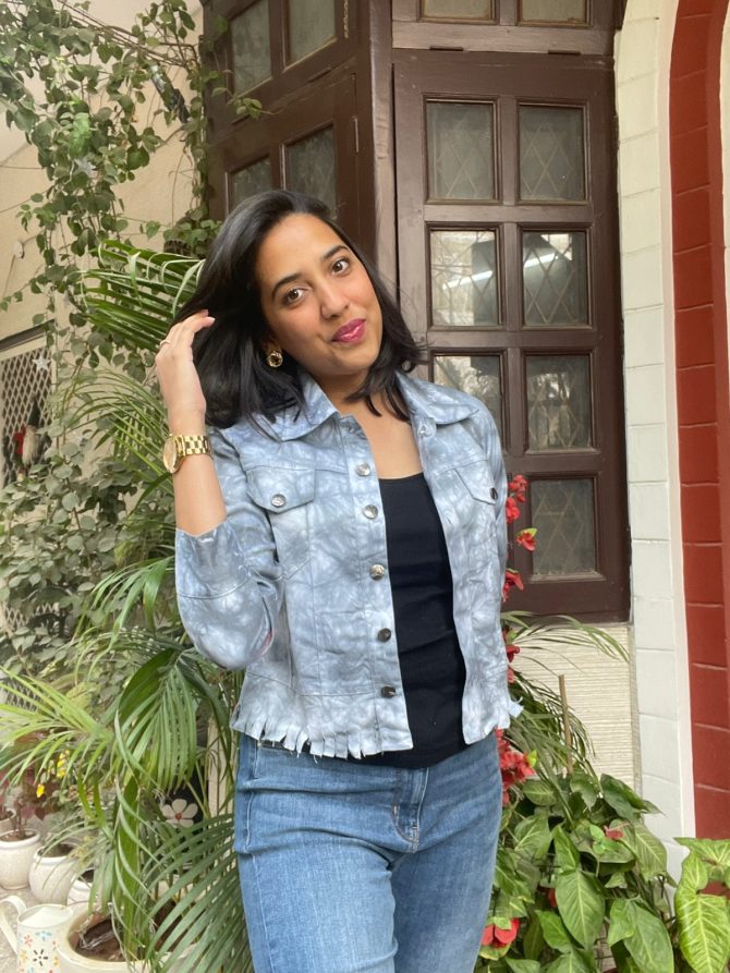 Tie-Dye Denim Jacket- Grey