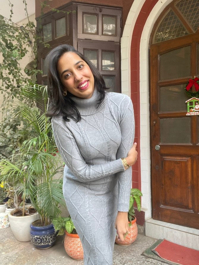 Sweater Dress- Grey (Free Size)