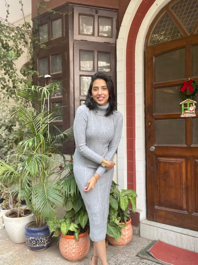 Sweater Dress- Grey (Free Size)