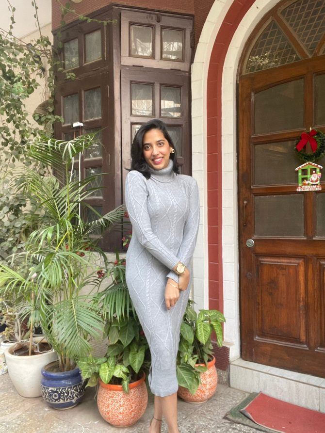 Sweater Dress- Grey (Free Size)