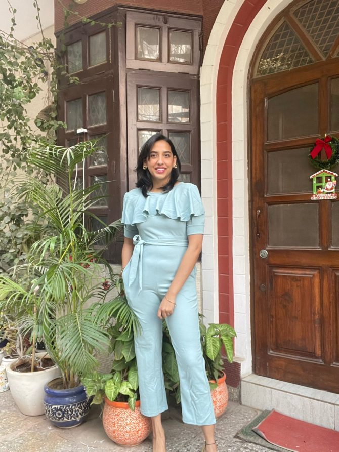 Ruffles Jumpsuit with Sleeves- Mint