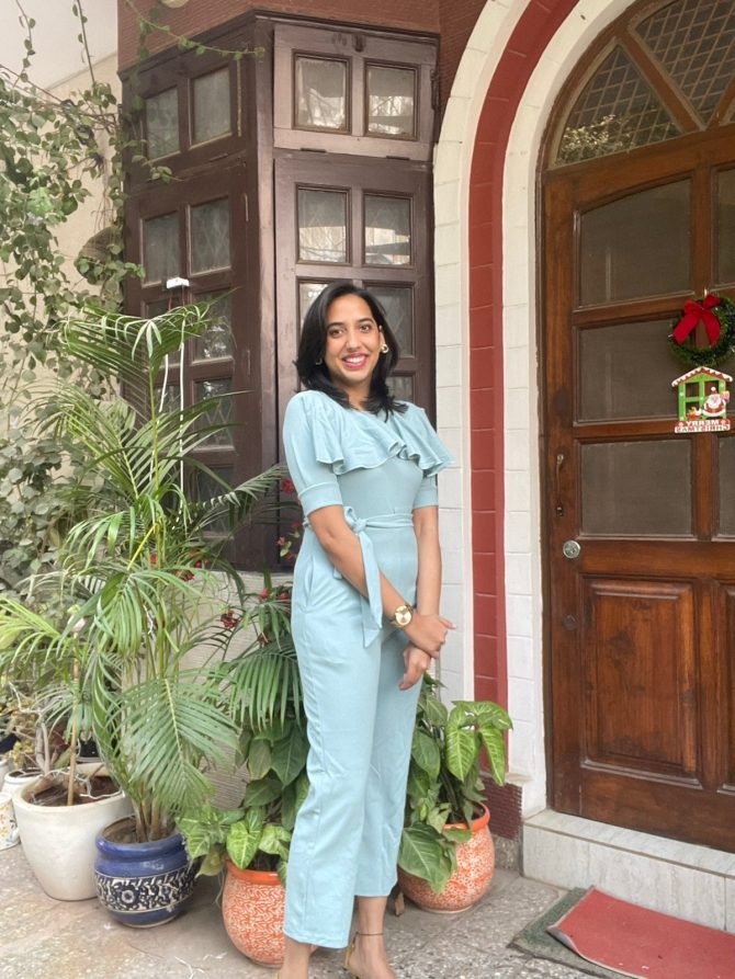 Ruffles Jumpsuit with Sleeves- Mint