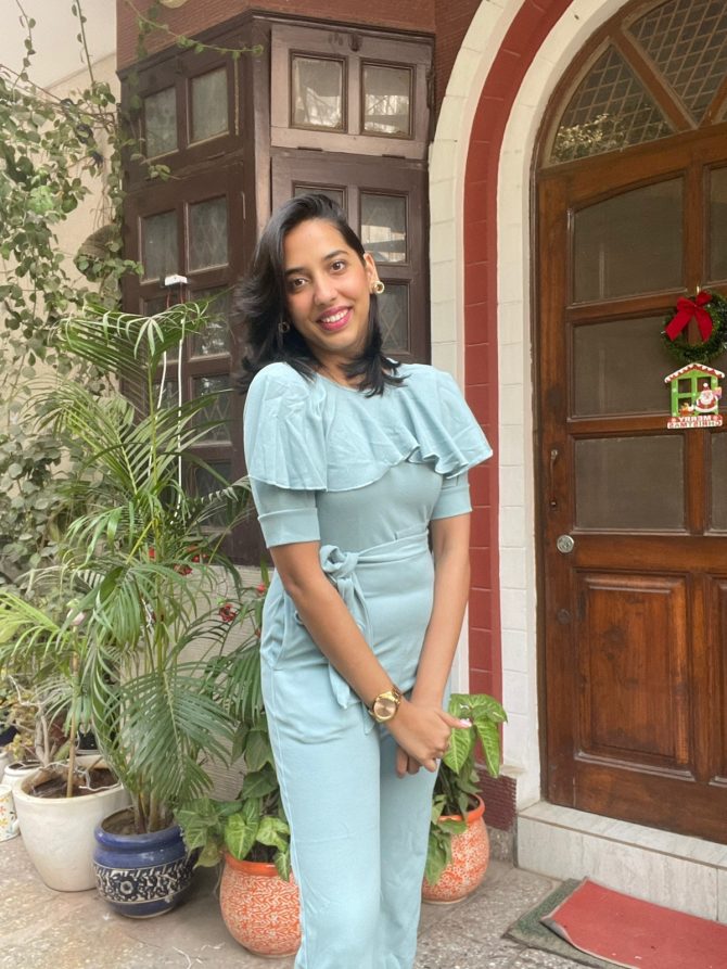 Ruffles Jumpsuit with Sleeves- Mint