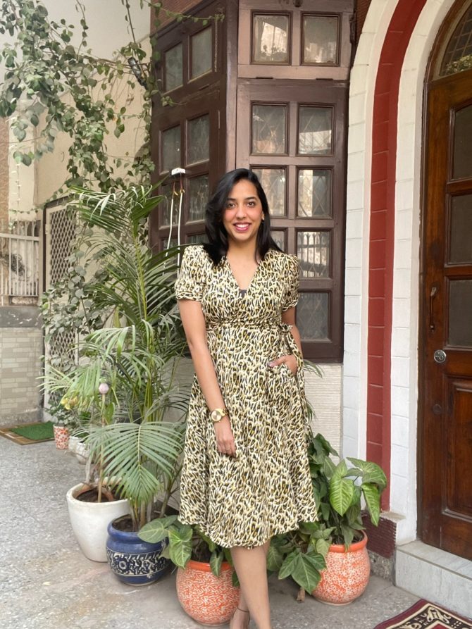 Animal Printed Wrap Dress