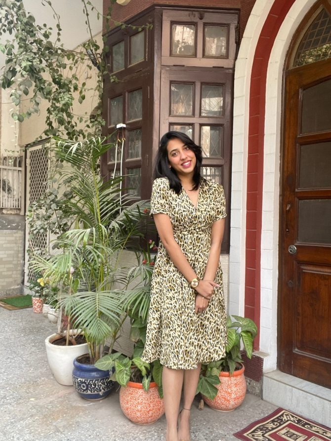 Animal Printed Wrap Dress
