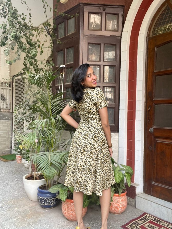 Animal Printed Wrap Dress