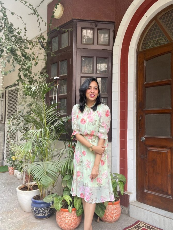 Floral Georgette Dress- Green