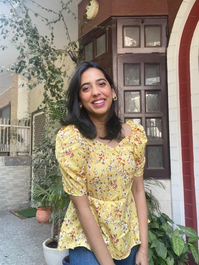 Yellow Floral Puffed Top- Limited Edition