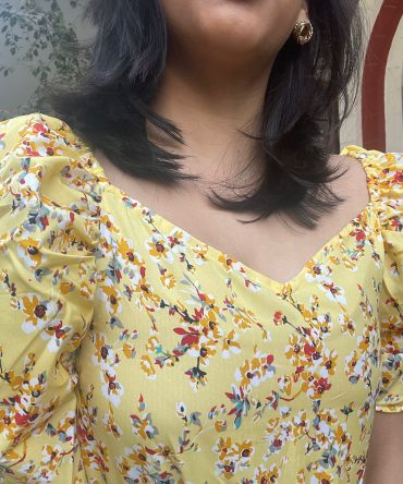 Yellow Floral Puffed Top- Limited Edition 2
