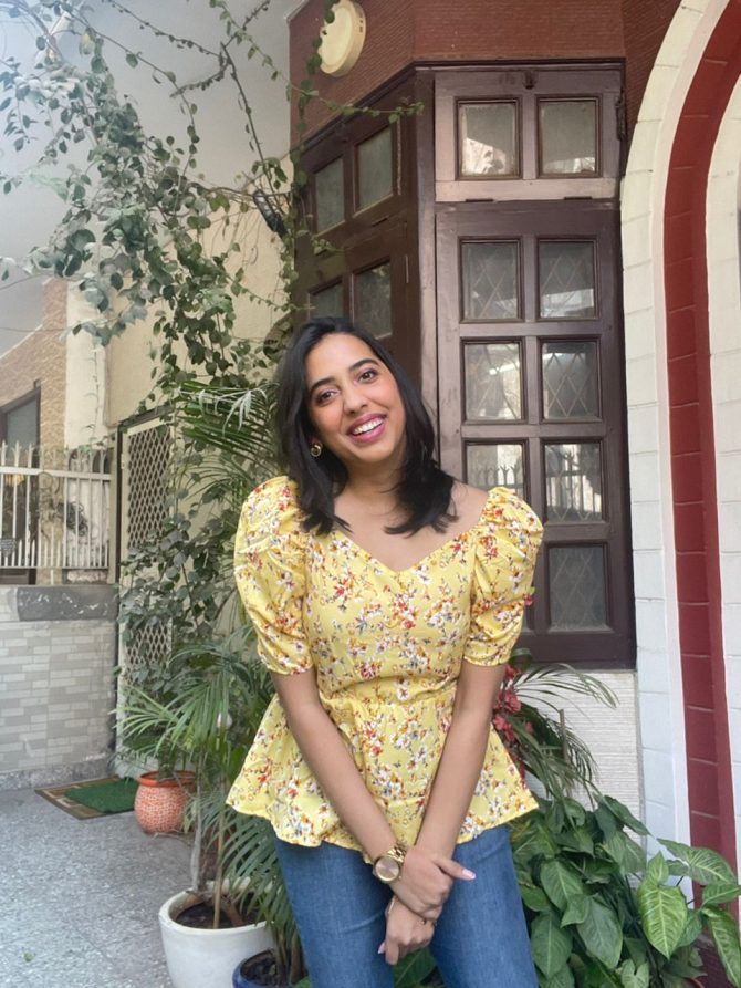Yellow Floral Puffed Top- Limited Edition