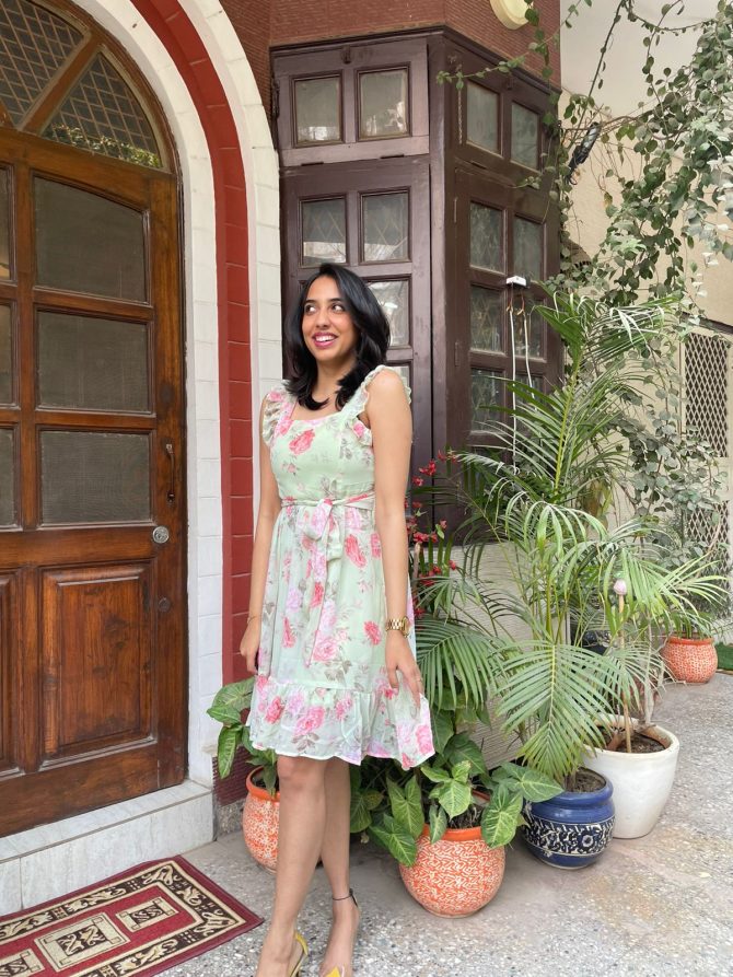 Green Ruffled Dress
