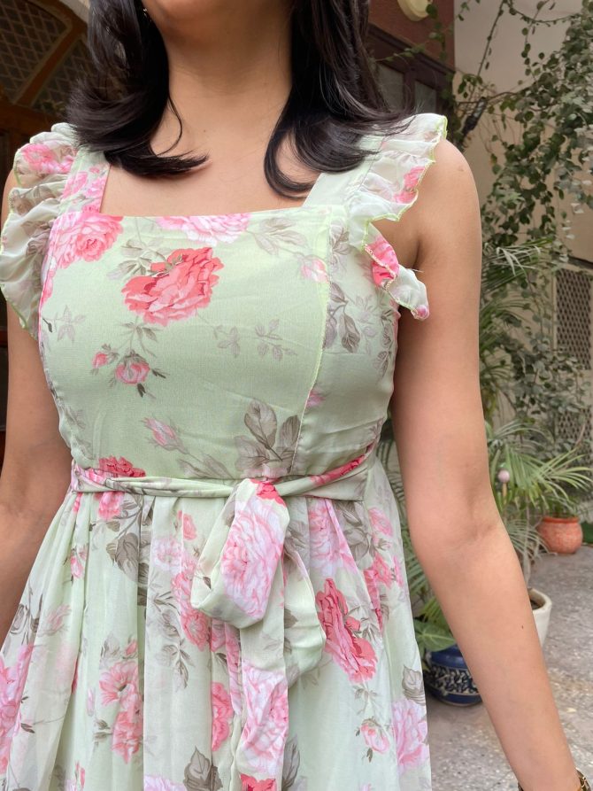 Green Ruffled Dress
