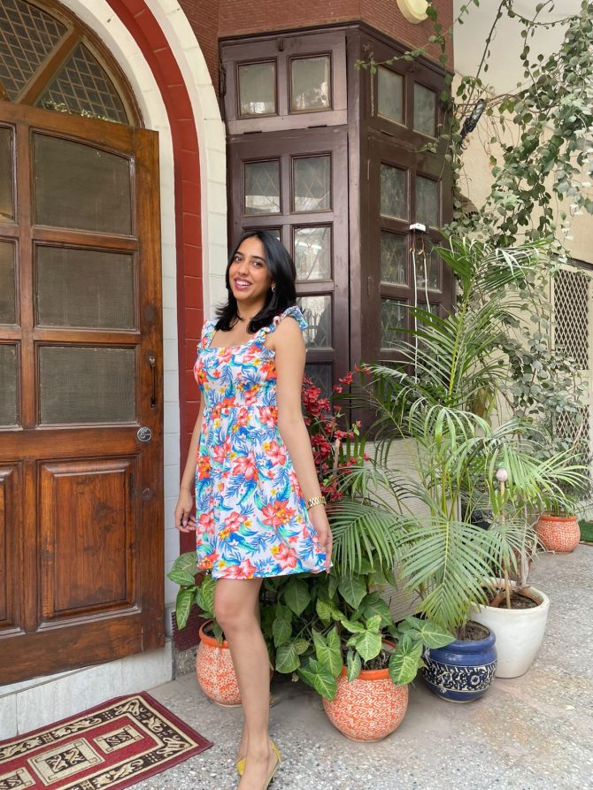 Happy Printed Ruffled Dress