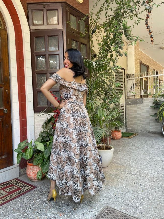 Jungle Drop Shoulder Dress