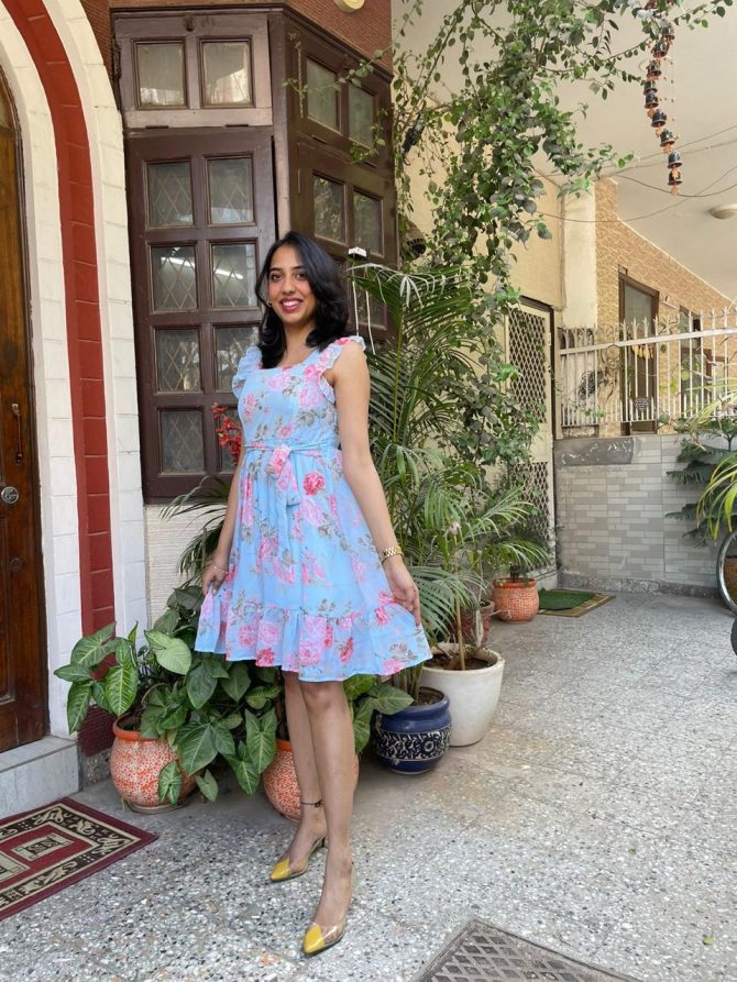 Blue Ruffled Dress