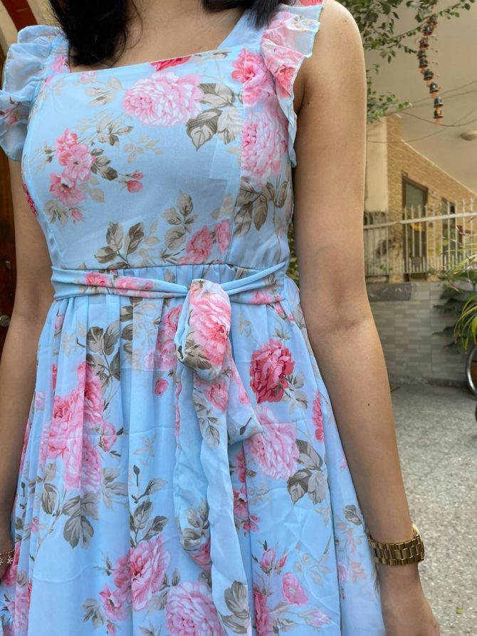 Blue Ruffled Dress