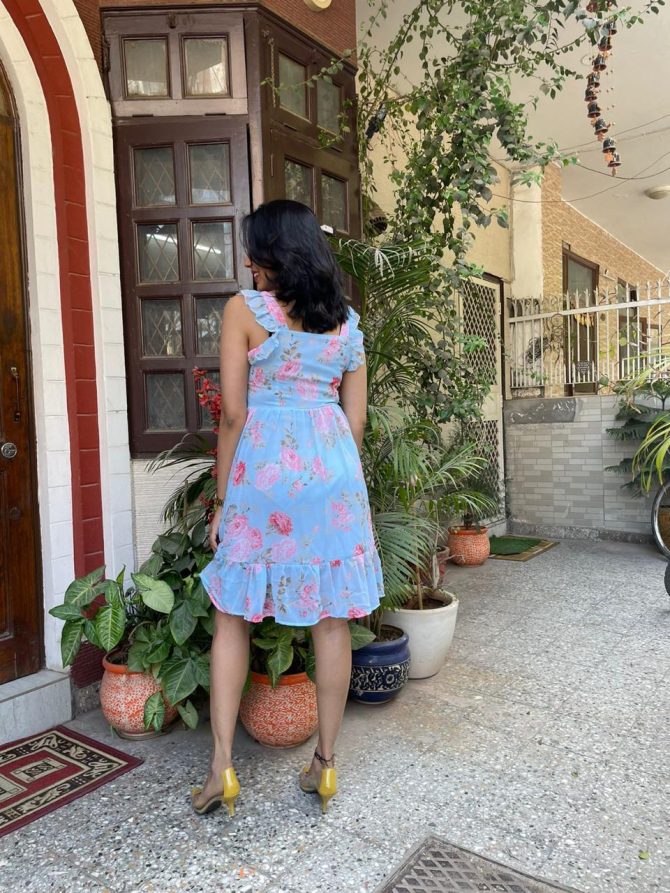 Blue Ruffled Dress