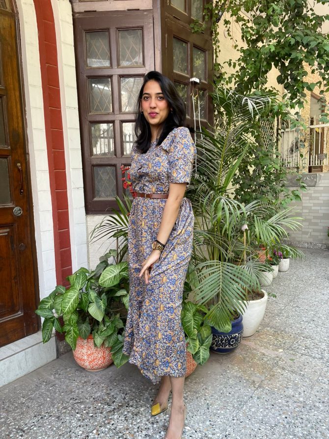 Floral Dress with Belt