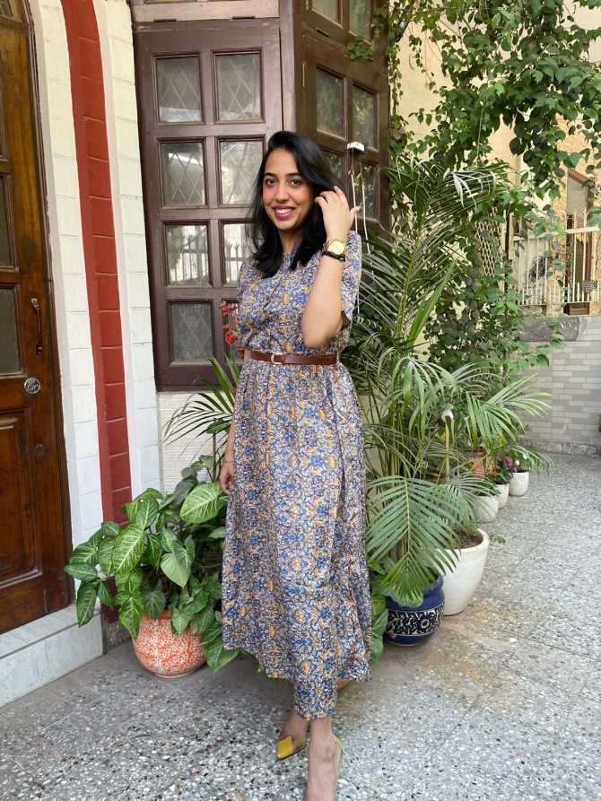 Floral Dress with Belt