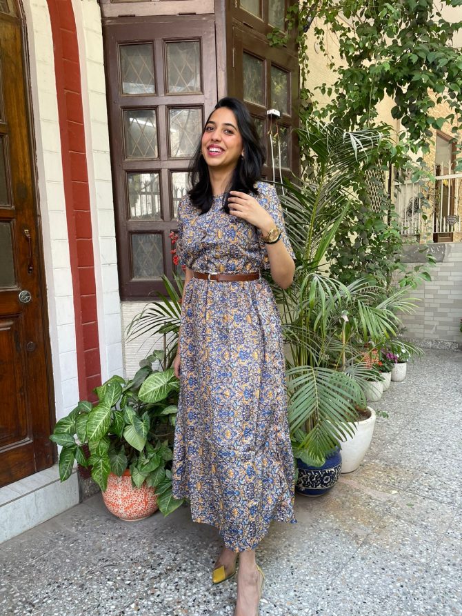 Floral Dress with Belt