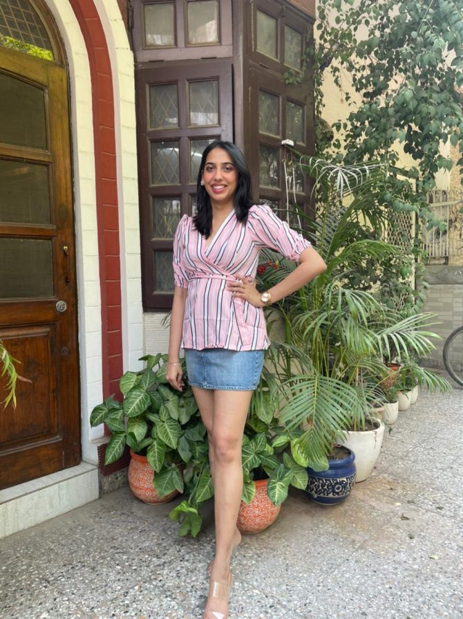 Stripe it Top- Pink