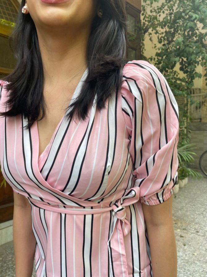 Stripe it Top- Pink
