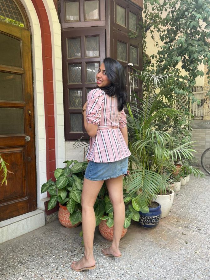 Stripe it Top- Pink