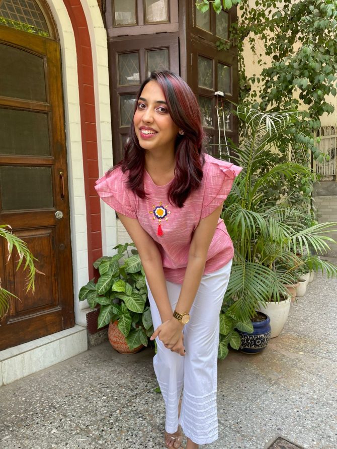 Maya Cotton Top-Pink