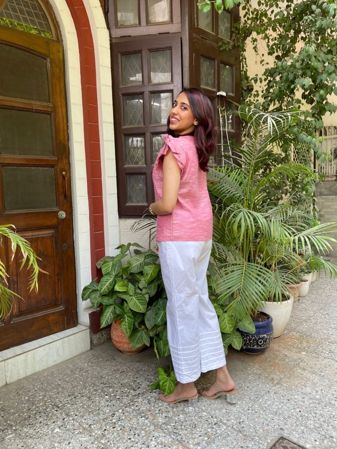 Maya Cotton Top-Pink