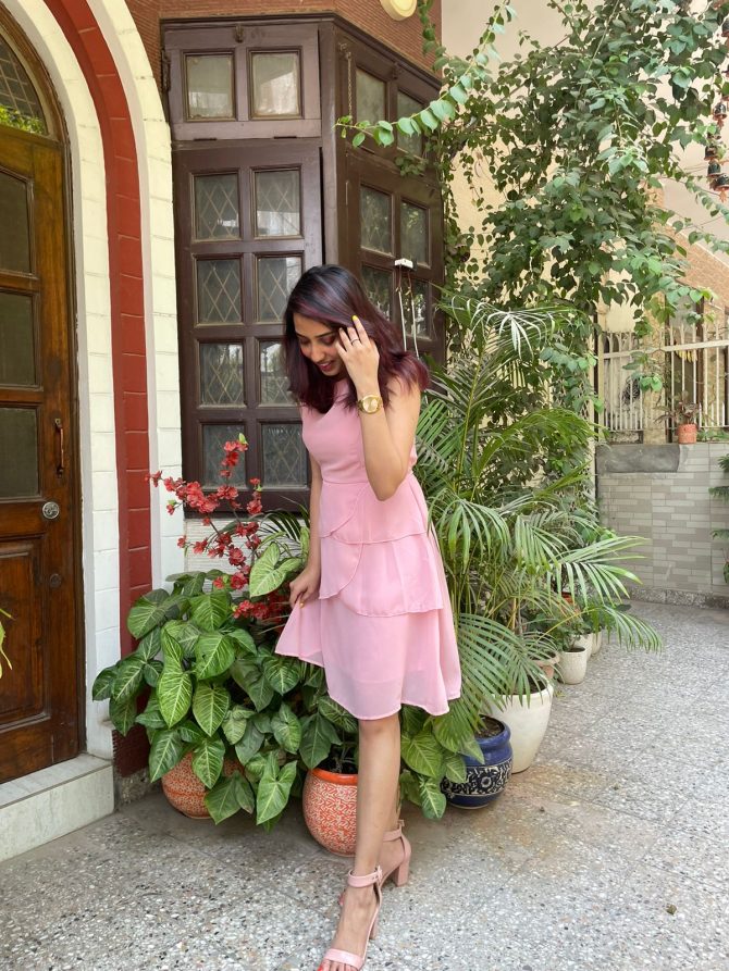 Success Georgette Dress- Pink