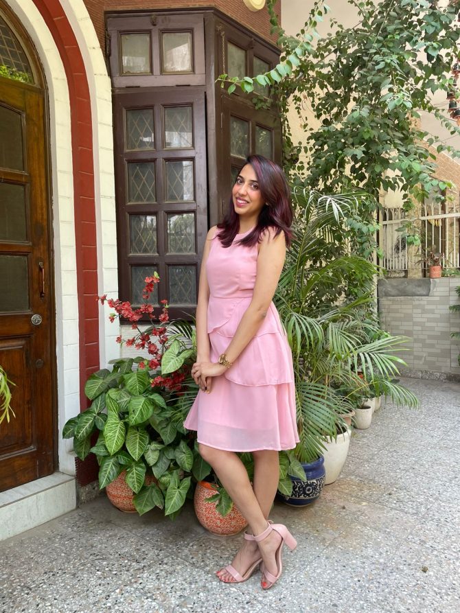 Success Georgette Dress- Pink