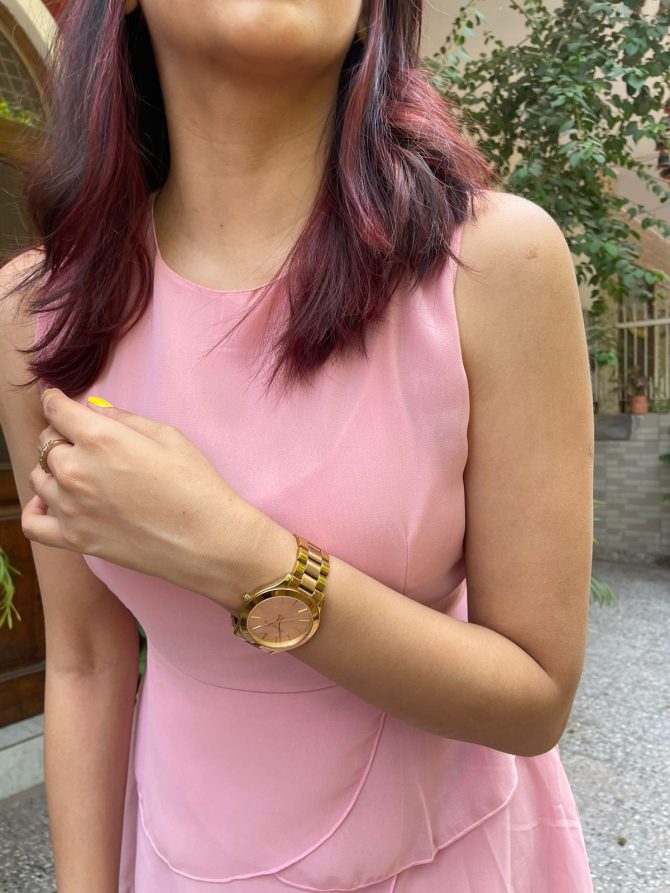 Success Georgette Dress- Pink