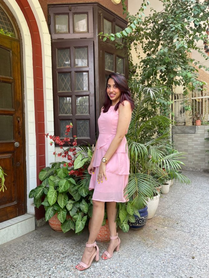 Success Georgette Dress- Pink