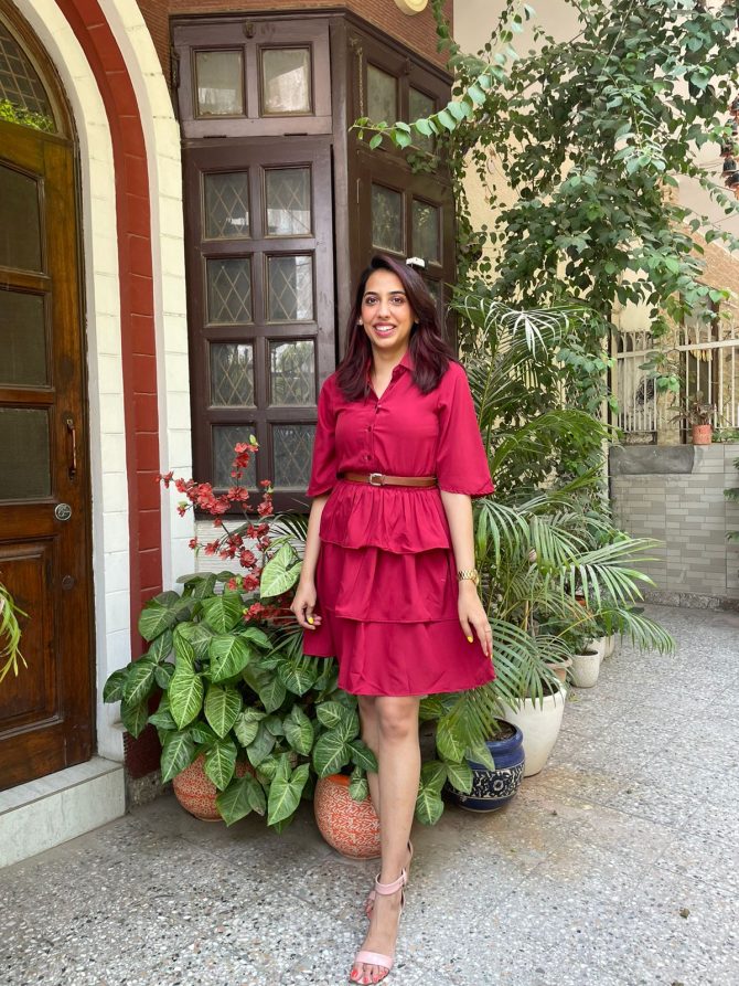 Royalty Tiered Dress- Maroon