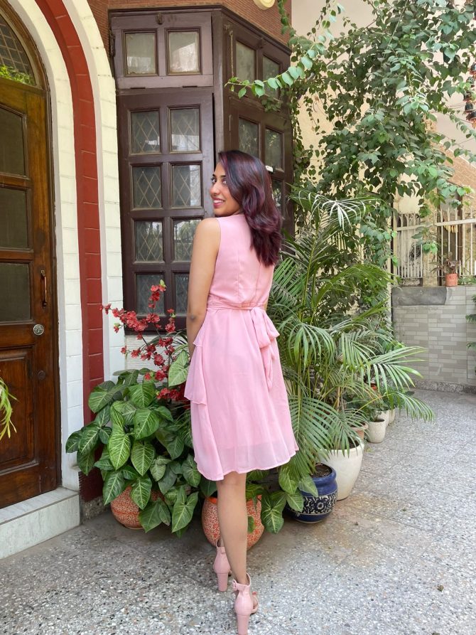Success Georgette Dress- Pink